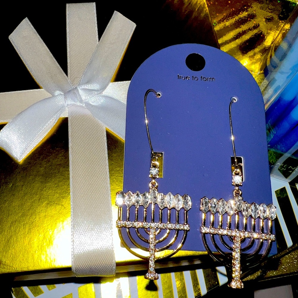 Menorah earrings, Hanukkah gift women teenagers girls grandma aunt mom daughter